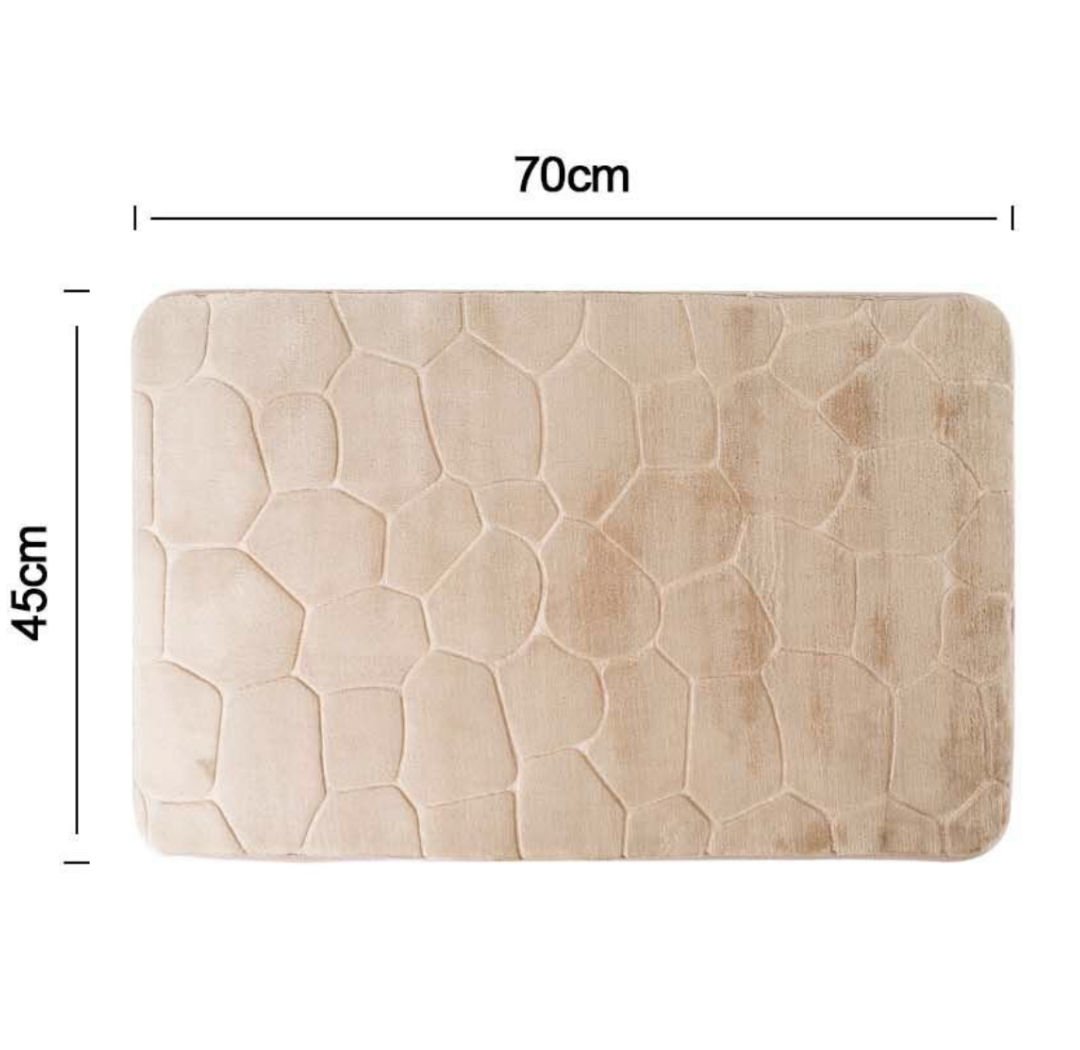 Tappeto Bagno Effetto Pietra Beige 70x45cm