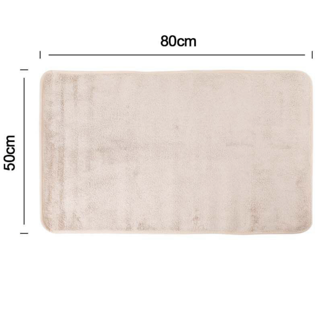 Tappeto Bagno Morbido Beige 80x50cm