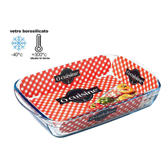 Teglia Rettangolare / Quadrato in Vetro Borosilicato Ocuisine – Forno e Freezer | 6 Misure Disponibili