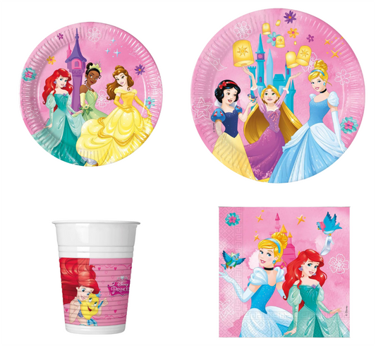 Set Festa Principesse Disney – Piatti, Bicchieri e Tovaglioli