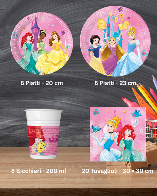 Set Festa Principesse Disney – Piatti, Bicchieri e Tovaglioli