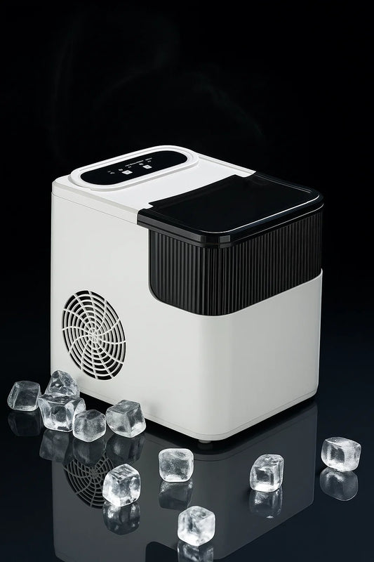 Macchina per Ghiaccio Automatica 12 kg/24h – Cubetti Trasparenti Bullet, 500 g Cestello Removibile, 165 W