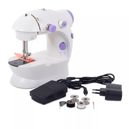 Mini Macchina da Cucire Elettrica SM-202A | Portatile con Doppia Linea e Pedale