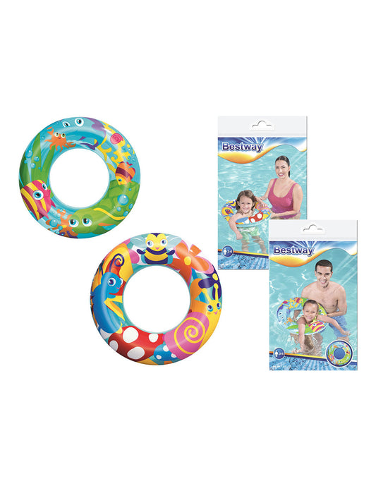 Salvagente Gonfiabile Bambini con Fantasie Colorate – 56 cm, 2 Modelli Assortiti