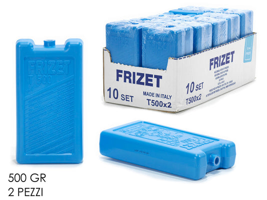Ghiaccio Sintetico Frizet 500g x 2 – Ricarica Freezer Riutilizzabile, Made in Italy