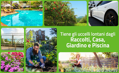 Repellente Uccelli a Sfera con Occhi Riflettenti – Pallone Anti Volatili da Appendere per Giardino, Orto, Terrazzo e Balcone – Protezione Naturale Contro Piccioni, Passeri e Parassiti – Set 3, 4 o 5 Pezzi