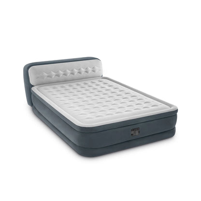 Materasso Gonfiabile Matrimoniale Intex Dura-Beam Deluxe con Testiera – 236x152x86 cm – Pompa Integrata