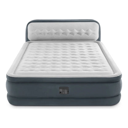 Materasso Gonfiabile Matrimoniale Intex Dura-Beam Deluxe con Testiera – 236x152x86 cm – Pompa Integrata
