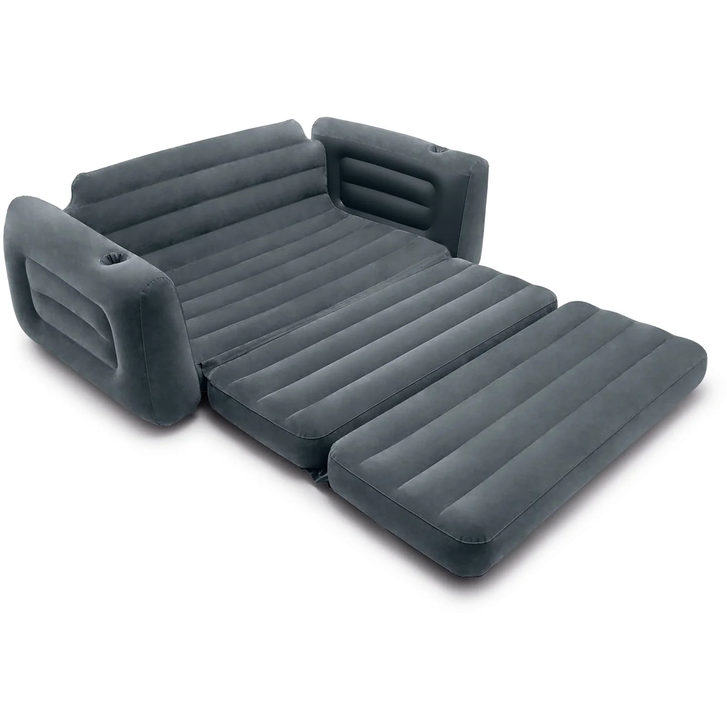 Divano Letto Gonfiabile 2 in 1 Intex – Trasformabile per 2 Persone – 203x224 cm – con Porta Bicchieri