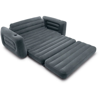 Divano Letto Gonfiabile 2 in 1 Intex – Trasformabile per 2 Persone – 203x224 cm – con Porta Bicchieri
