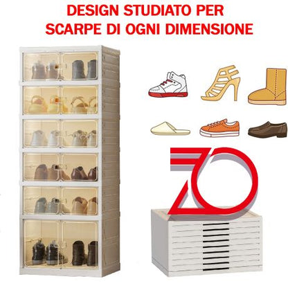 SCARPIERA PIEGHEVOLE A 6 RIPIANI IN PLASTICA
