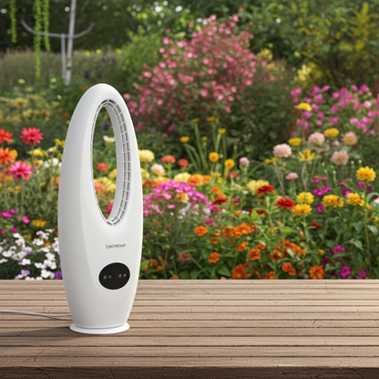 Ventilatore a Torre Senza Pale Fan Plus-White 45W – Touch, Telecomando, Timer 8h