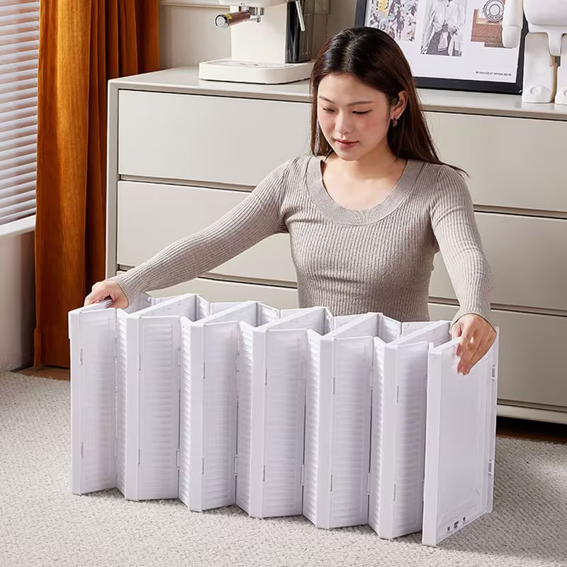 Scarpiera Pieghevole 6 Ripiani in Plastica Rigida – Salvaspazio, Impilabile, con Sportello Trasparente