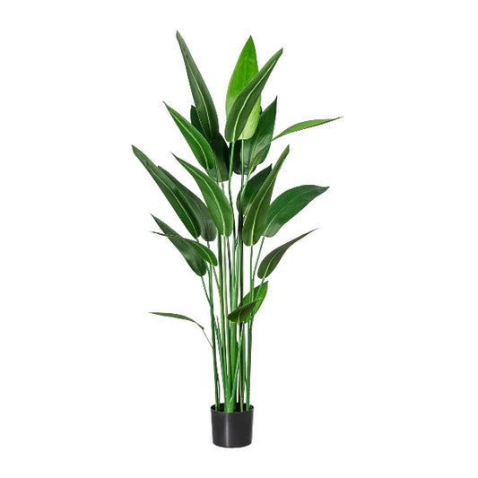Pianta Artificiale Strelitzia 160 cm – Con Vaso Nero in Plastica