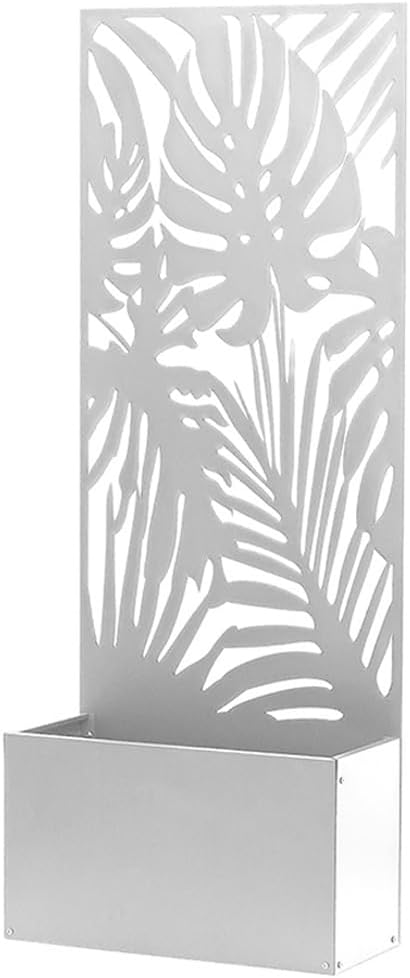 Fioriera con Traliccio Bianco in Metallo 70x180x31 cm – Divisorio Decorativo da Esterno e Interno