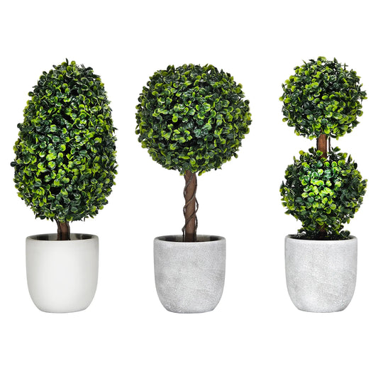 Pianta Artificiale Bosso in Vaso – H 38 cm – Verde Realistico – 3 Modelli Assortiti