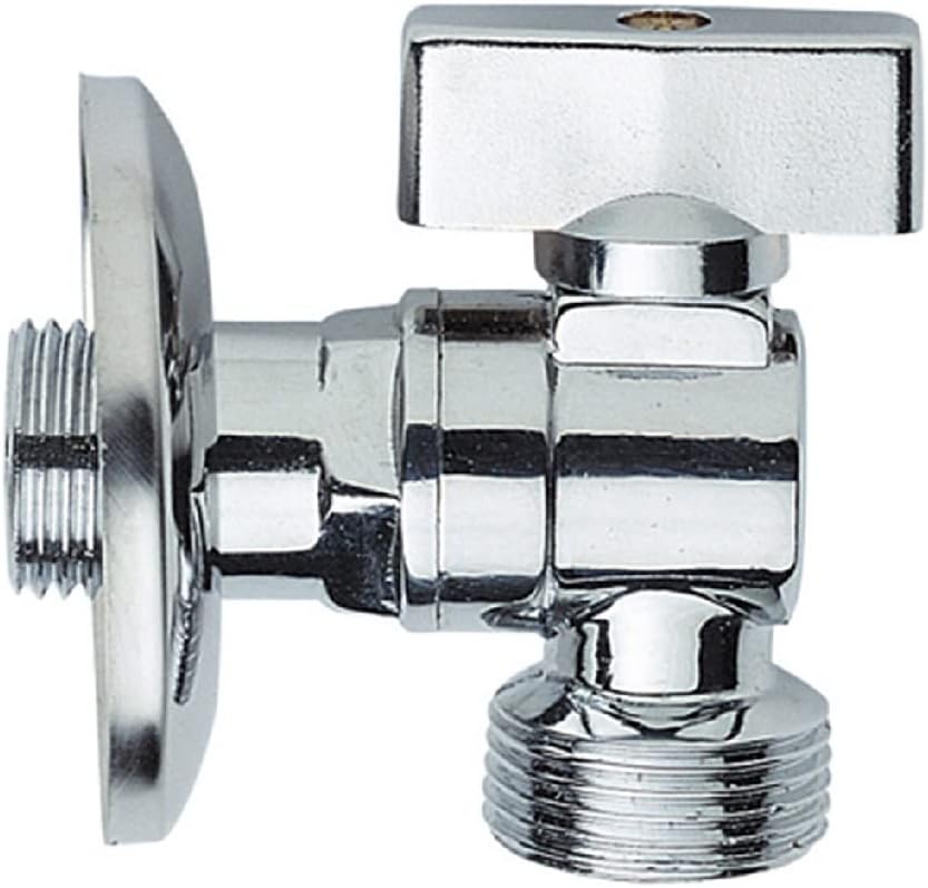 Rubinetto Lavatrice in Ottone con Valvola a Sfera Angolare e Rosetta – Attacco 1/2” Ingresso / 3/4” Uscita – Rubinetto per Carico Acqua Universale – Zenzero