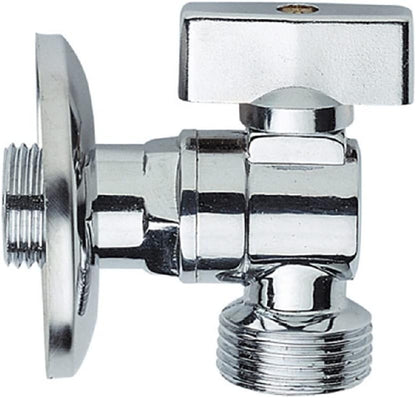 Rubinetto Lavatrice in Ottone con Valvola a Sfera Angolare e Rosetta – Attacco 1/2” Ingresso / 3/4” Uscita – Rubinetto per Carico Acqua Universale – Zenzero