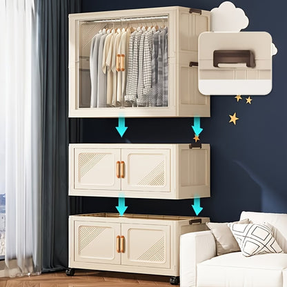 Armadio Pieghevole con Ruote Salvaspazio 172 cm – Guardaroba Mobile Compatto con Ante