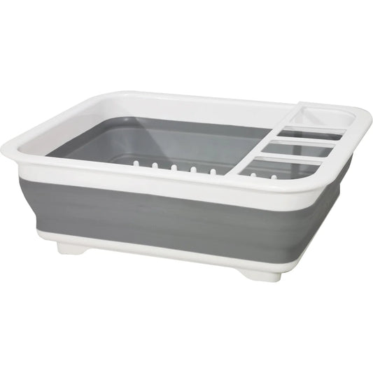 Scolapiatti Richiudibile con Portaposate – 5 Scomparti – Salvaspazio – 36x31,5 cm – Colori Assortiti
