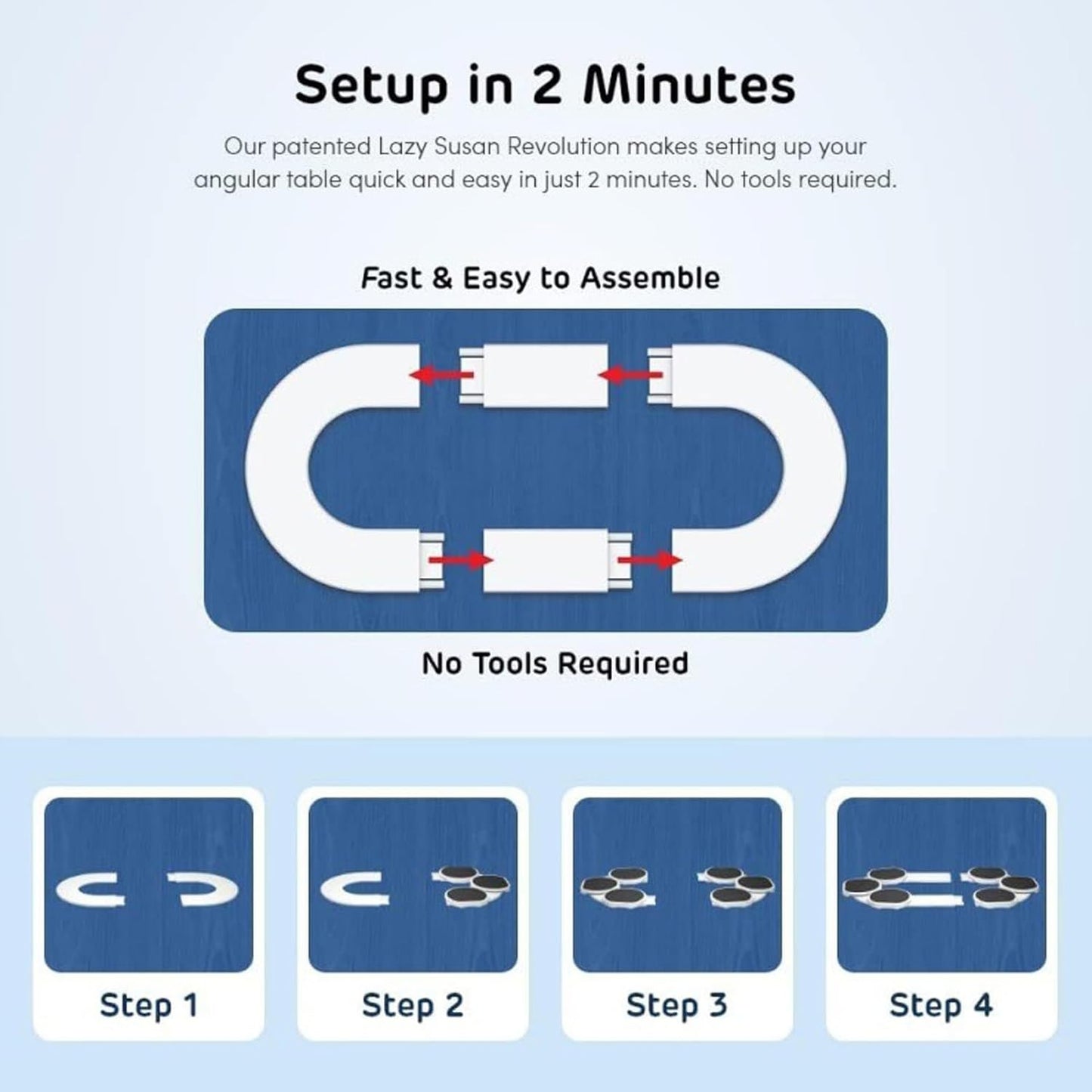 Vassoio Rotante Rettangolare per Tavolo – Girevole Espandibile con Ruote, Superficie Antiscivolo e Resistente al Calore