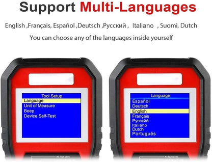 Scanner Diagnostico Auto OBD2 2 in 1 con Display LCD e Funzione Stampa – Multilingua