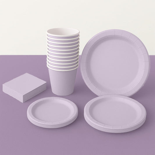 Kit Coordinato Festa Lilla – Set 77 Pezzi Elegante e Delicato