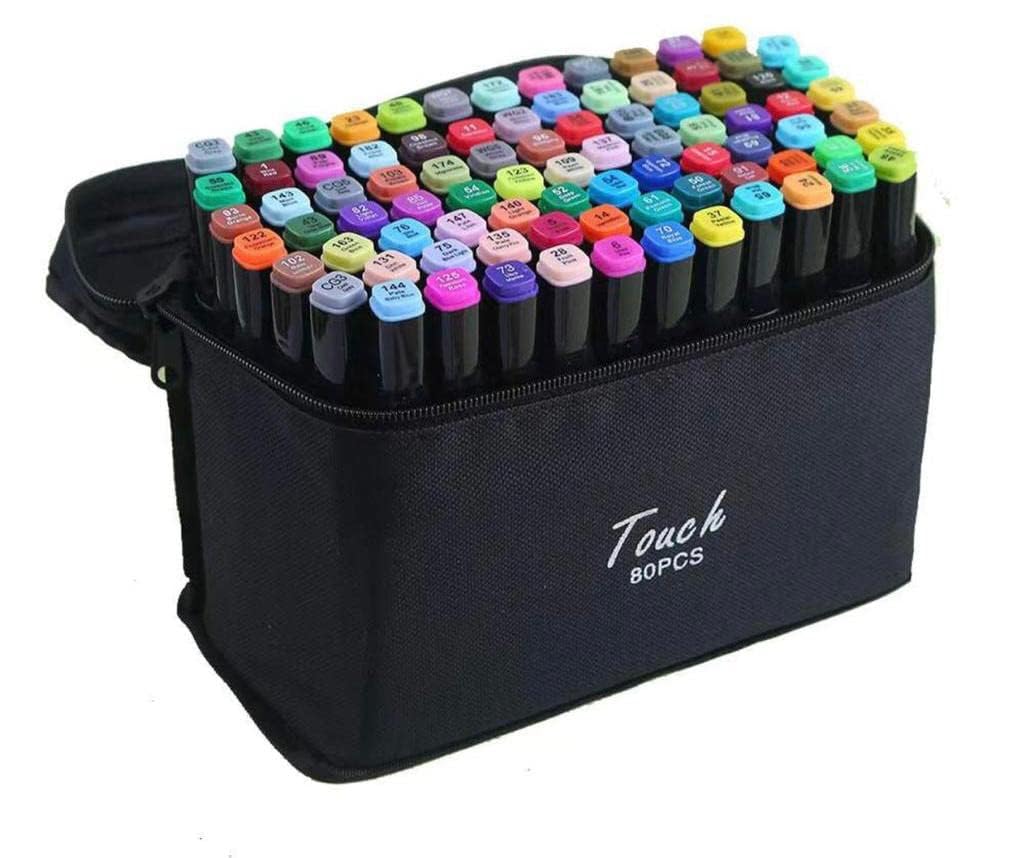 Pennarelli Touch a Doppia Punta 80 Colori – Marker Professionali per Disegno, Manga, Fumetti, Illustrazione