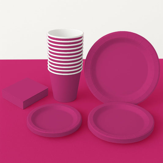 Kit Coordinato Festa Fucsia – Set 77 Pezzi Vivace e Trendy