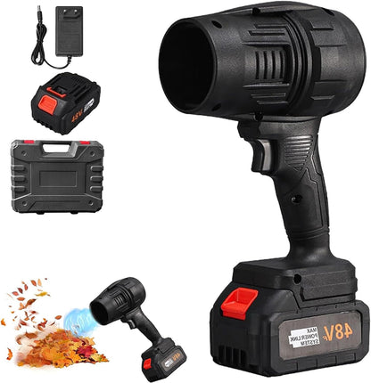 Soffiatore Portatile 48V con 2 Batterie e Caricatore – Mini Blower Potente per Foglie, Auto, Polvere e Lavori Domestici