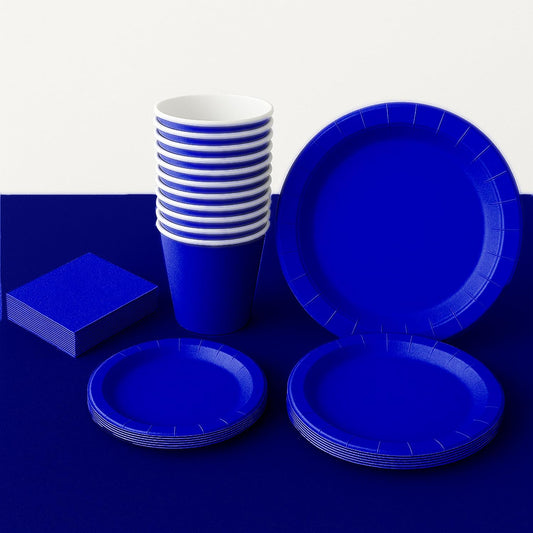 Kit Coordinato Festa Blu Elettrico – Set Completo 77 Pezzi Monouso