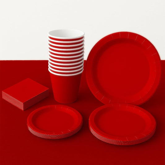 Kit Coordinato Festa Rosso Classico – 77 Pezzi per Occasioni Speciali