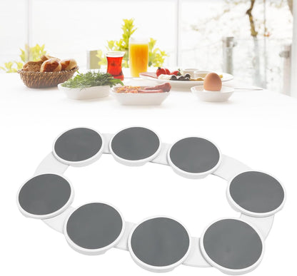 Vassoio Rotante Rettangolare per Tavolo – Girevole Espandibile con Ruote, Superficie Antiscivolo e Resistente al Calore