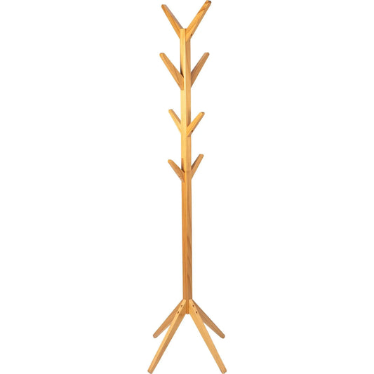 Appendiabiti 8 Posti in Legno di Pino – Stile Naturale, Facile da Montare, Altezza 167,5 cm