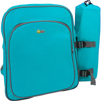 Zaino Termico con Portabottiglia – Borsa Frigo da Spiaggia 12+1,5L in Poliestere – Colori Assortiti
