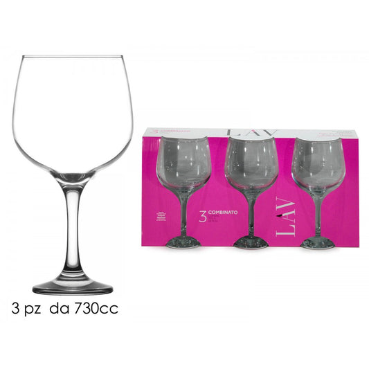 Set 3 Calici Vino Rosso – 730 cc – Linea Combinato LAV