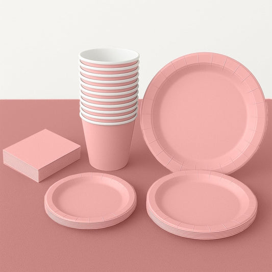 Kit Coordinato Festa Rosa Antico – 77 Pezzi Eleganti per Eventi Chic