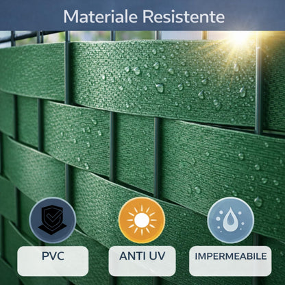 Strisce Privacy per Recinzione PVC 19 cm x 35 m – Schermo Frangivista per Balcone e Giardino – Anti UV, Impermeabile e Antistrappo – Con 20 Clip – Verde, Grigio, Bianco, Marrone, Antracite