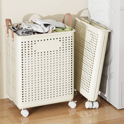 Cesto Portabiancheria Pieghevole con Ruote 45cm – Cesta Lavanderia Salvaspazio con Manici, Design Traspirante, Contenitore Bucato per Casa Bagno Camera