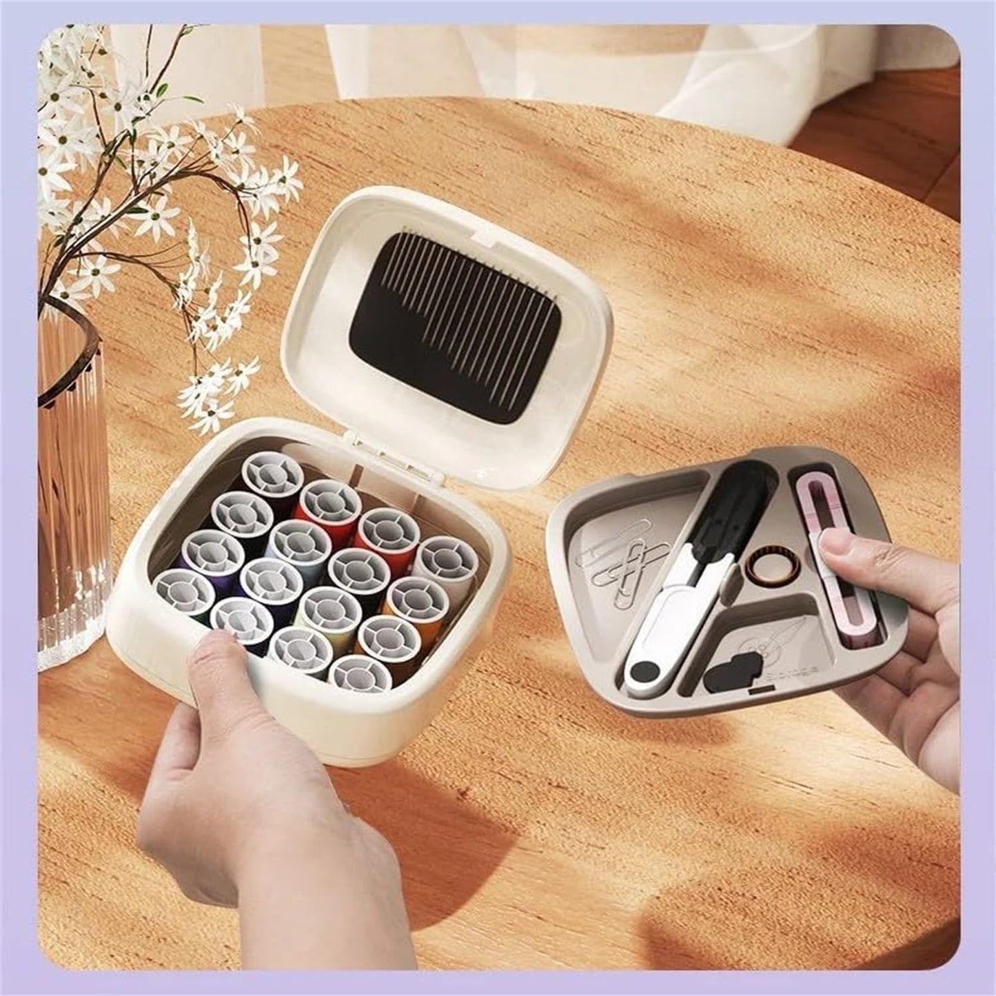 Kit da Cucito Portatile 16 Colori con Accessori – Scatola Compatta da Viaggio