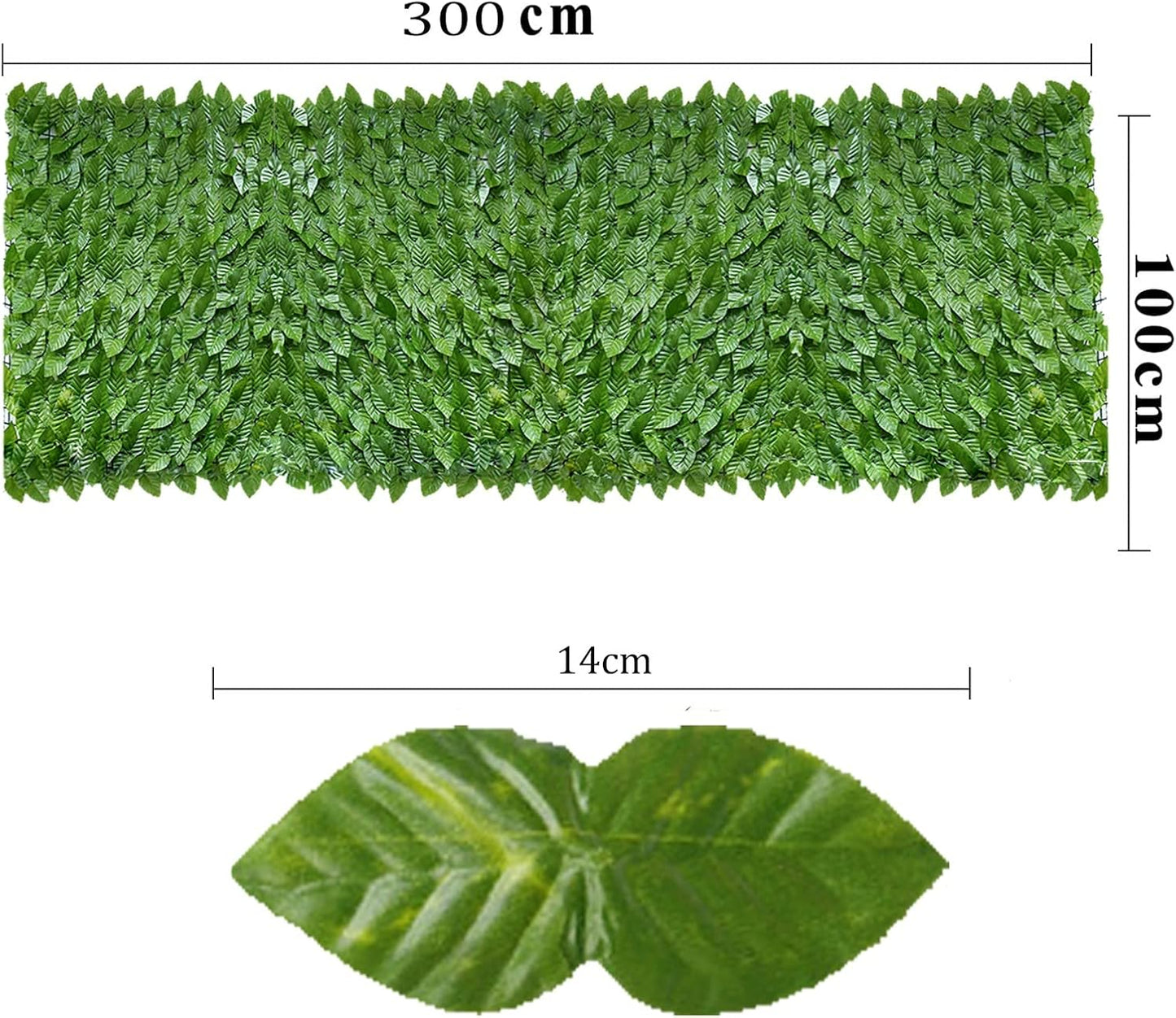 Artificiale Sempreverde 3x1 m Verde Scuro e Verde Chiaro – Pannello Foglie Finte per Recinzione, Balcone e Giardino – Schermo Privacy UV Resistente e Impermeabile – Rete Decorativa Esterno