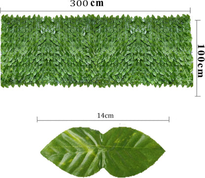 Artificiale Sempreverde 3x1 m Verde Scuro e Verde Chiaro – Pannello Foglie Finte per Recinzione, Balcone e Giardino – Schermo Privacy UV Resistente e Impermeabile – Rete Decorativa Esterno