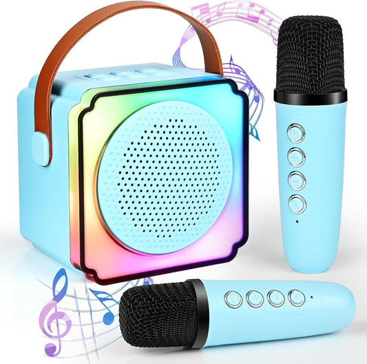Cassa Karaoke Bluetooth con Microfono Wireless, LED Colorati, Voce Cambiabile, Speaker HIFI – Portatile per Feste e Famiglia