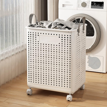 Cesto Portabiancheria Pieghevole con Ruote 45cm – Cesta Lavanderia Salvaspazio con Manici, Design Traspirante, Contenitore Bucato per Casa Bagno Camera