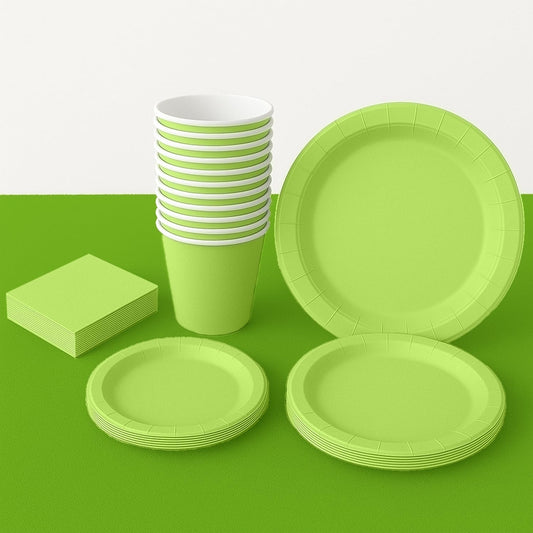 Kit Coordinato Festa Verde Pastello – 77 Pezzi Naturale e Delicato