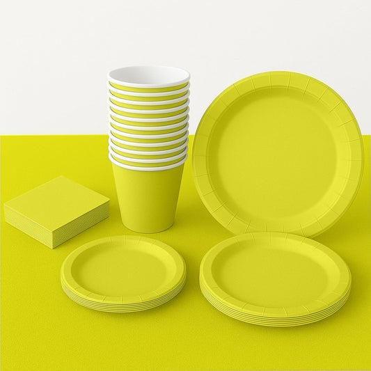 Kit Coordinato Festa Giallo Pastello – Set 77 Pezzi Allegro e Luminoso
