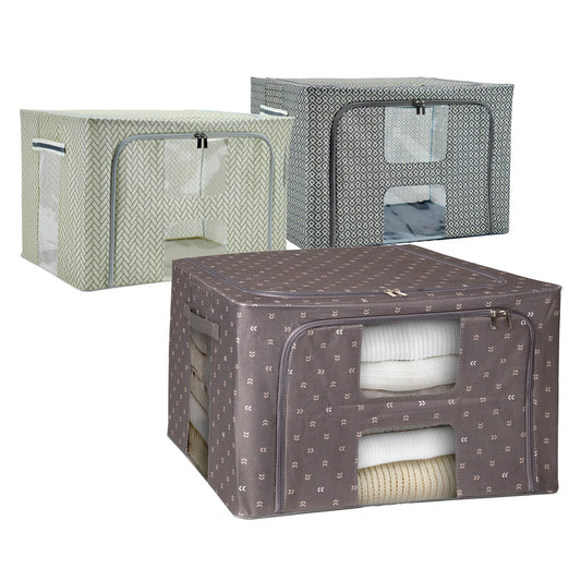 Contenitore Armadio Salvaspazio 34x50x40 cm – Pieghevole con Struttura Rinforzata in Metallo