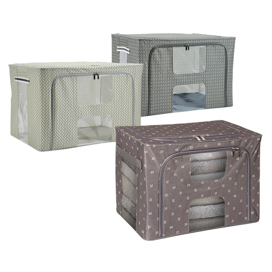 Contenitore Armadio Salvaspazio 40x60x42 cm – Con Doppia Zip, Struttura Rinforzata e Fantasie Moderne