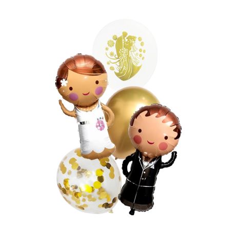 Set Palloncini Mylar per Matrimonio Anniversario - 5 Pezzi