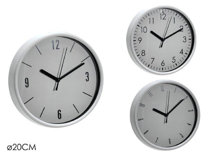 Orologio da Parete Bianco Ø20 cm – Design Assortiti – Silenzioso e Moderno
